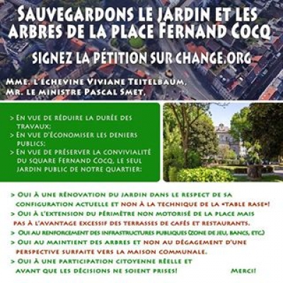 Le 17 décembre, action pour le futur de la place Fernand Coq et de la chaussée d'Ixelles