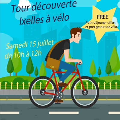 Tour à vélo avec les nouveaux habitants à Ixelles le 15 juillet 2017